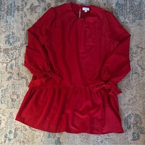 Mud Pie Red Long Sleeve Tunic Dress Women’s Size Medium